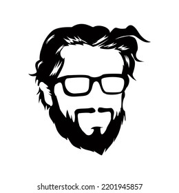  Man face with glasses vector