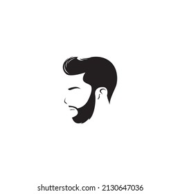 man face and hair   beard side view logo vector icon symbol illustration design
