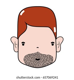 man face with hairstyle and beard