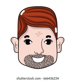 man face with hairstyle and beard