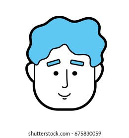 man face with hairstyle design