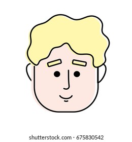 man face with hairstyle design