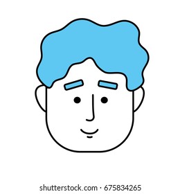 man face with hairstyle design