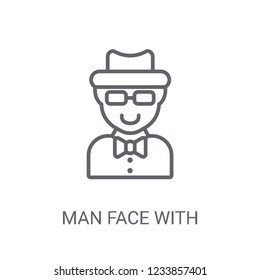 Man face with hat and sunglasses icon. Trendy Man face with hat and sunglasses logo concept on white background from People collection. Suitable for use on web apps, mobile apps and print media.