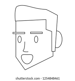 man face head in black and white