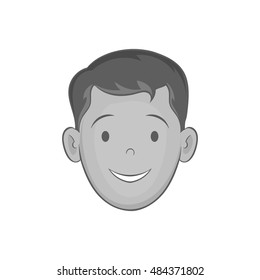 Man face icon in black monochrome style isolated on white background vector illustration
