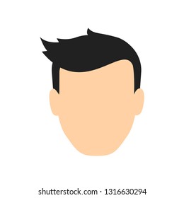 Man face. Icon. Head. White background. Vector illustration. EPS 10.