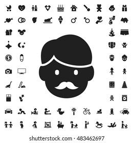 Man face icon illustration isolated vector sign symbol