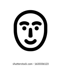 man face icon on white background