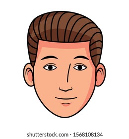 man face icon over white background, vector illustration