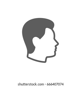 Man face icon in trendy flat style isolated on white background. Symbol for your web site design, logo, app, UI. Vector illustration, EPS