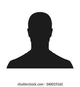Icono de la cara del hombre, silueta vectorial
