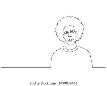 Man face isolated line drawing, vector illustration design. People collection.