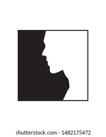 Man face logo art graphics design.