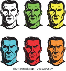 Man face logo, man face vector.