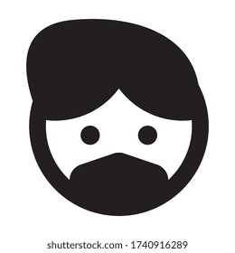Cara de hombre con icono de máscara