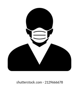 Man in face mask icon