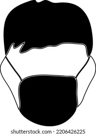 Man face with mask icon. Breathing mask on face. Safety breathing masks..eps
