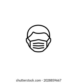 Man face with mask icon vector illustration for web site Computer and mobile app