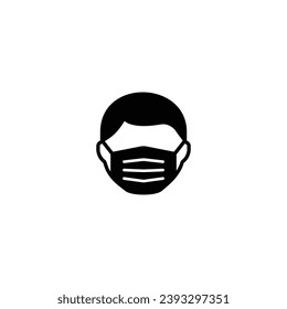 Man face with mask icon vector illustration for web site Computer and mobile app
