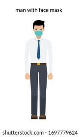 man with face mask isolated icon vector illustration design