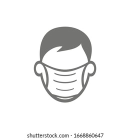 
Man face masks icons in trendy flat style isolated on white background. Icon