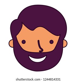 man face on white background 