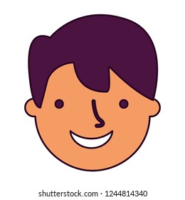 man face on white background 