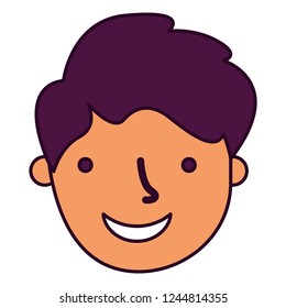 man face on white background 
