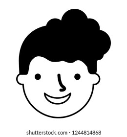 man face on white background 