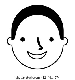 man face on white background 