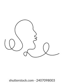 man face one line art, vector best line icon.