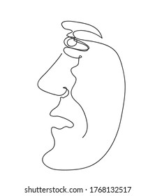 man face one line vector design.
