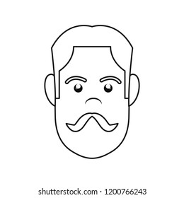 man face outline on white background