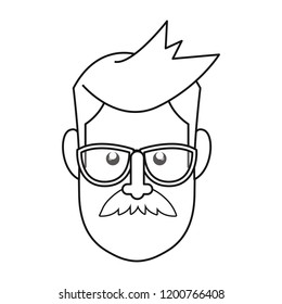 man face outline on white background
