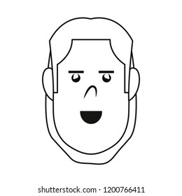 Man Face Outline On White Background Stock Vector (Royalty Free ...