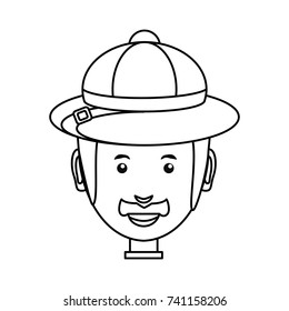 man face over white background  vector illustration