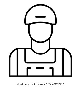 Man face petrol station icon. Outline man face petrol station vector icon for web design isolated on white background