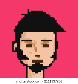 Man face pixel design for NFT project