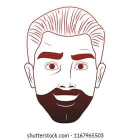 Man face pop art cartoon red lines