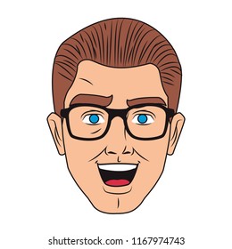 Man face pop art cartoon