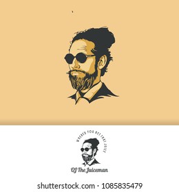man face potrait black glasses