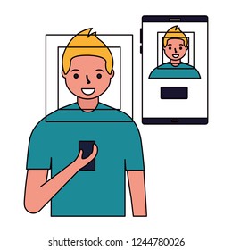 man face scan biometric digital technology