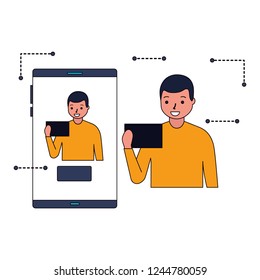man face scan biometric digital technology