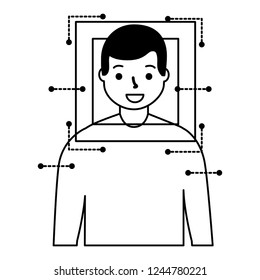 man face scan biometric digital technology