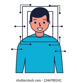 man face scan biometric digital technology