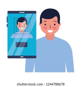 man face scan biometric digital technology