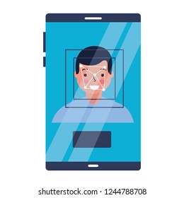 man face scan biometric digital technology