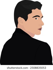 Man Face, side look, model face side view, Adult boy
