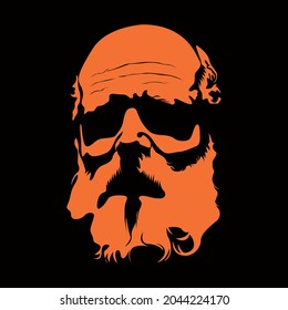 La silueta de hombre de cara en contraluz. Vector. Ilustración.
